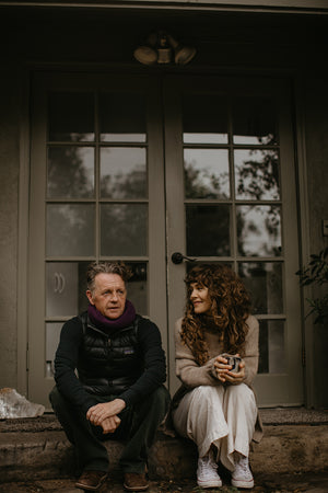 emilee and paul from gara sitting on door step